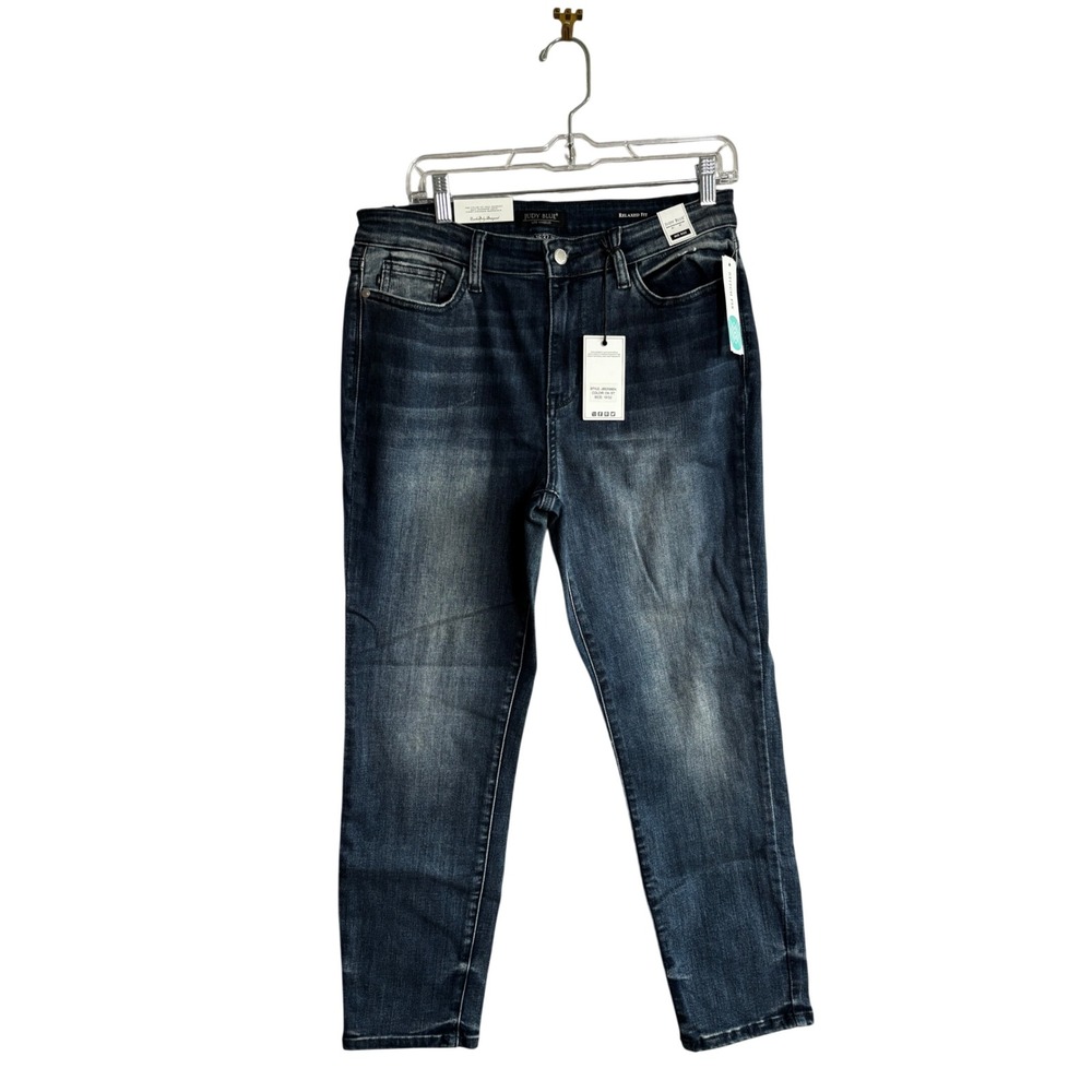 Judy Blue Relaxed Fit Mid Rise Jeans Dark Wash JB82599DK Size 15/32 NWT